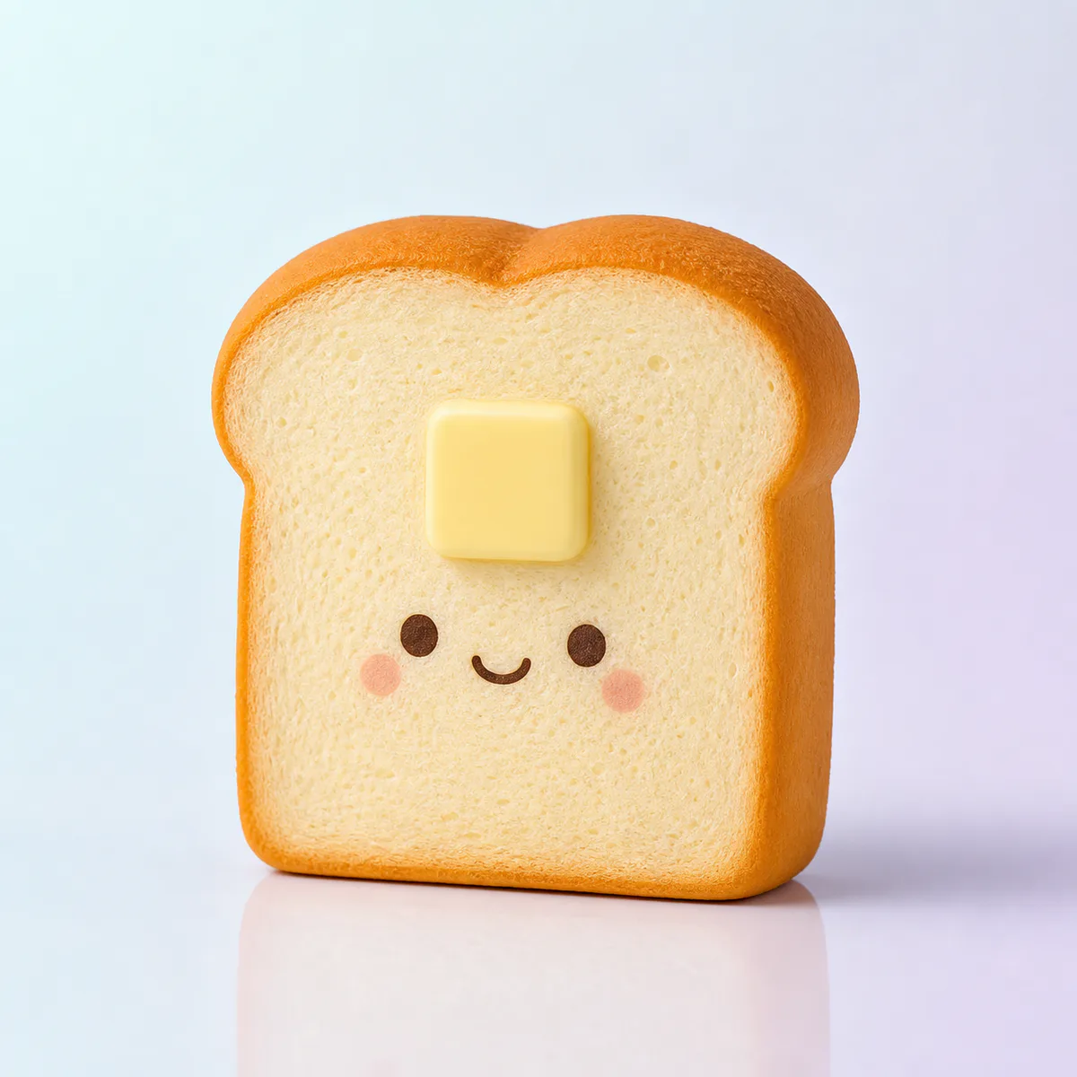 Bread Buddy Toast Slow-Rise Squishy: golden toast foam toy with a butter pat