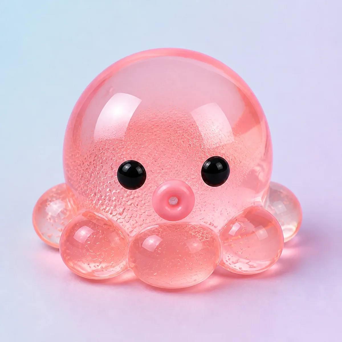 Mochi Octopus Slow-Rise Squishy, Coral Pink shown on a soft pastel studio background